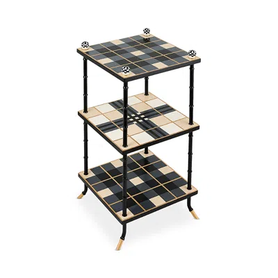 Mackenzie-childs Mad For Plaid 3 Tier Table In Multi