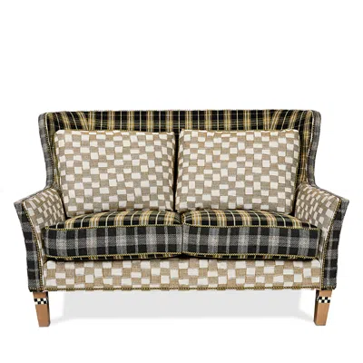 Mackenzie-childs Mad For Plaid Loveseat In Multi