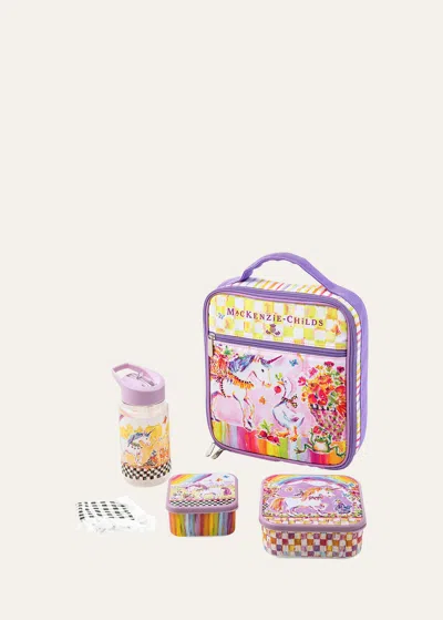 Mackenzie-childs Magical Unicorn Lunch Set In Multi