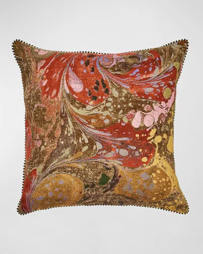 Mackenzie-childs Marbleized Throw Pillow, 18" Square In Multi