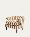 Mackenzie-childs Marquee Brown Stripe Chenille Accent Chair