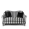 Mackenzie-childs Marquee Loveseat In Black Stripe
