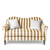 Mackenzie-childs Marquee Brown Stripe Chenille Settee In Brown Stripe
