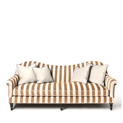 Mackenzie-childs Marquee Stripe Chenille Sofa In Brown Stripe