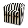 Mackenzie-childs Marquee Black Stripe Chenille Swivel Chair In Black Stripe