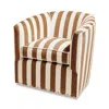 Mackenzie-childs Marquee Brown Stripe Chenille Swivel Chair In Brown Stripe