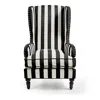 Mackenzie-childs Marquee Wing Chair In Black Stripe