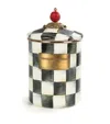 Mackenzie-childs Courtly Check Medium Canister In Black