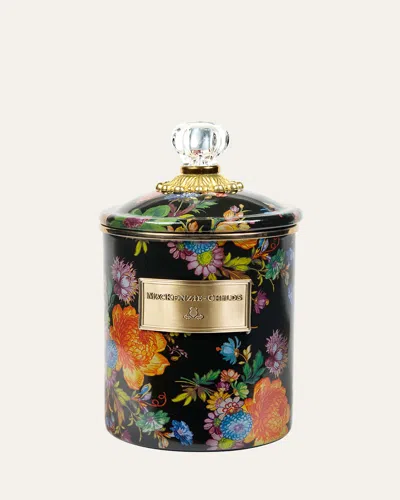 Mackenzie-childs Medium Flower Market Canister In Black