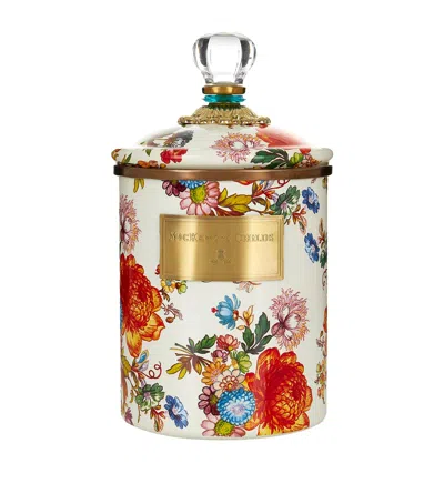 Mackenzie-childs Medium Flower Market Canister In White