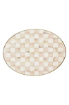 Mackenzie-childs Mackenzie Childs Medium Mocha Check Oval Platter In Neutral