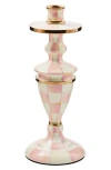 Mackenzie-childs Mackenzie Childs Medium Rosy Check Candlestick Holder In Pink