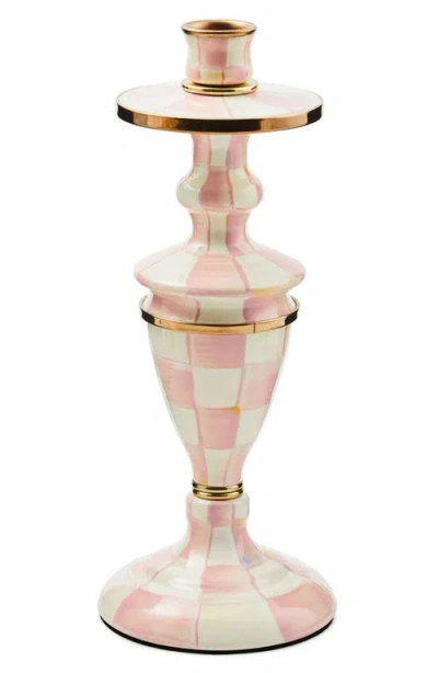 MACKENZIE-CHILDS MACKENZIE CHILDS MEDIUM ROSY CHECK CANDLESTICK HOLDER