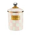 Mackenzie-childs Mackenzie Childs Rosy Check Enameled Steel Medium Canister In Pink