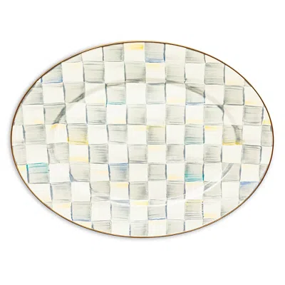 MACKENZIE-CHILDS MACKENZIE-CHILDS MEDIUM STERLING CHECK ENAMEL OVAL PLATTER