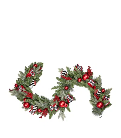 Mackenzie-childs Merry Christmas Illuminated Garland In Green