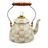 Mackenzie-childs Mocha Check 2 Quart Tea Kettle In Mocha