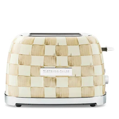 Mackenzie-childs Mocha Check 2 Slice Toaster In Multi