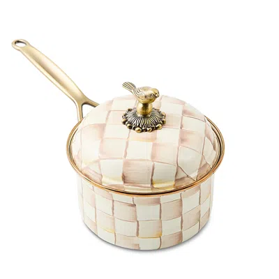 Mackenzie-childs Mocha Check 2.5 Qt. Saucepan In Neutral