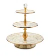 Mackenzie-childs Mocha Check Three-tier Sweet Stand
