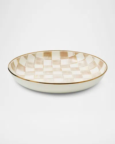 Mackenzie-childs Mocha Check Abundant Bowl In Brown
