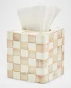 Mackenzie-childs Mocha Check Boutique Tissue Box Cover