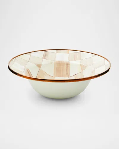Mackenzie-childs Mocha Check Breakfast Bowl In Neutral