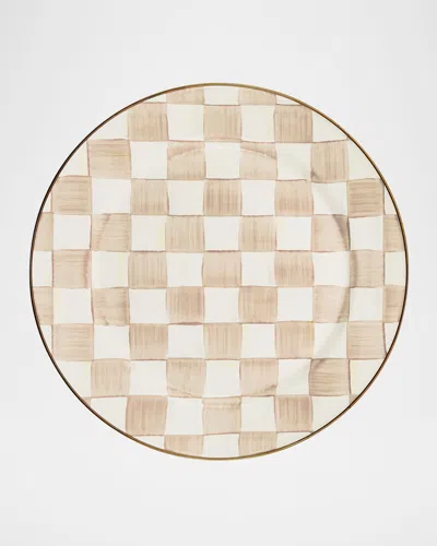Mackenzie-childs Mocha Check Charger Plate