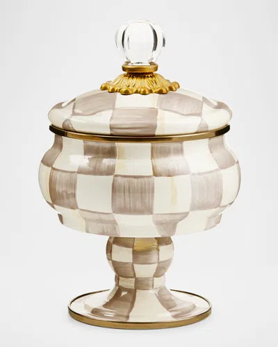 Mackenzie-childs Mocha Check Curiosity Pot In Neutral