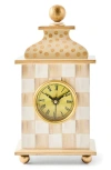Mackenzie-childs Mackenzie Childs Mocha Check Desk Clock In Neutral