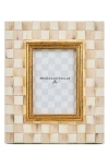 Mackenzie-childs Mackenzie Childs Mocha Check Enameled Steel 4 X 6-inch Picture Frame In Brown