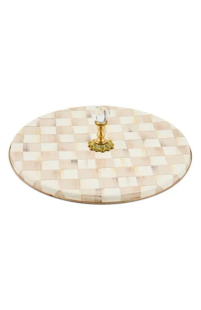 MACKENZIE-CHILDS MACKENZIE CHILDS MOCHA CHECK ENAMELED STEEL CHEESE COURSE