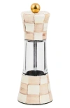 Mackenzie-childs Mackenzie Childs Mocha Check Enameled Steel Grinder In Neutral