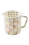 Mackenzie-childs Mackenzie Childs Mocha Check Enameled Steep 7-cup Measure In Brown