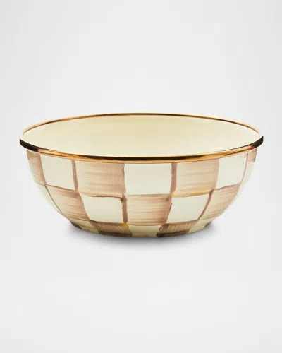 Mackenzie-childs Mocha Check Everyday Bowl In Brown