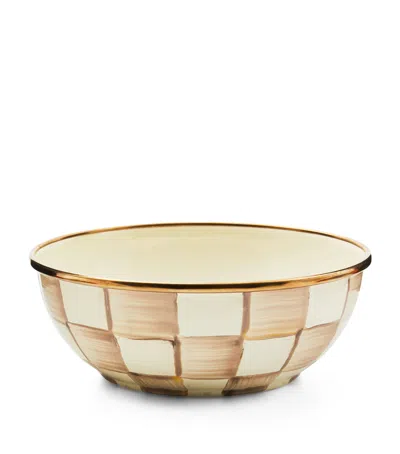 MACKENZIE-CHILDS MOCHA CHECK EVERYDAY BOWL