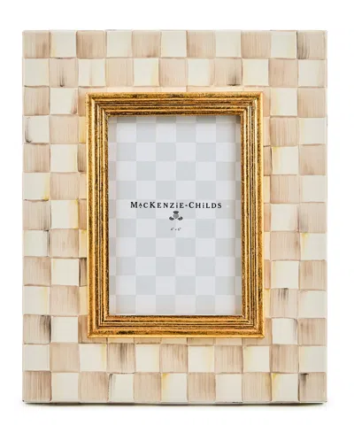 MACKENZIE-CHILDS MOCHA CHECK FRAME, 4" X 6"