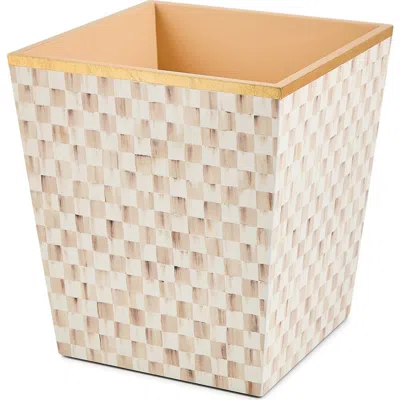 MACKENZIE-CHILDS MACKENZIE CHILDS MOCHA CHECK GLASS WASTE BIN