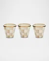 Mackenzie-childs Mocha Check Herb Pots, Set Of 3
