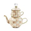 Mackenzie-childs Mocha Check High Tea Set
