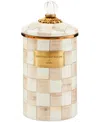 Mackenzie-childs Mackenzie Childs Rosy Check Enameled Steel Large Canister In Multi