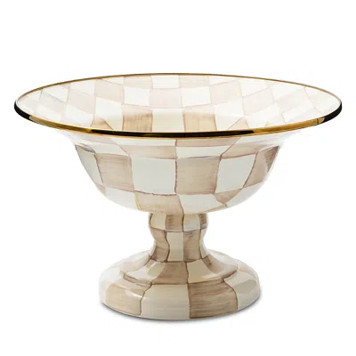 MACKENZIE-CHILDS MACKENZIE-CHILDS MOCHA CHECK LARGE COMPOTE