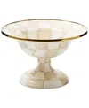 Mackenzie-childs Mocha Check Large Compote Bowl In Brown