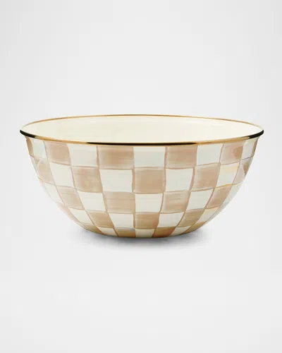 Mackenzie-childs Mocha Check Large Everyday Bowl In Brown