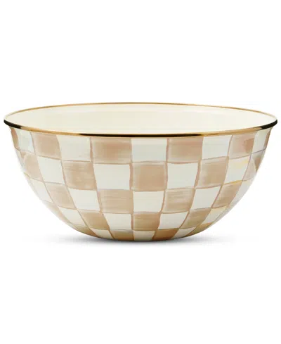 MACKENZIE-CHILDS MOCHA CHECK LARGE EVERYDAY BOWL, 128-OZ.