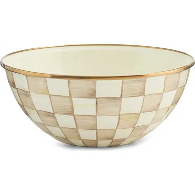 Mackenzie-childs Mackenzie Childs Mocha Check Large Everyday Bowl In Brown