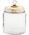 Mackenzie-childs Mocha Check Large Kitchen Canister In Brown