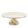 Mackenzie-childs Mocha Check Large Pedestal Platter In Mocha