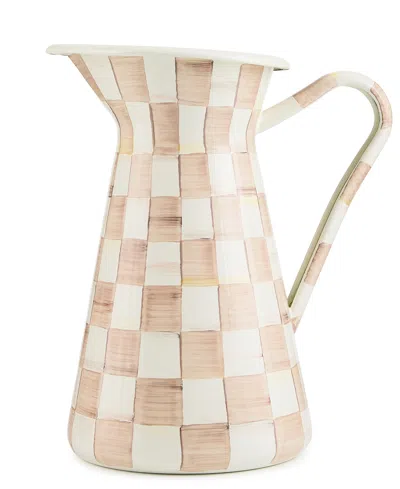 MACKENZIE-CHILDS MOCHA CHECK LARGE PRACTICAL PITCHER