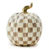 Mackenzie-childs Mocha Check Large Pumpkin In Brown